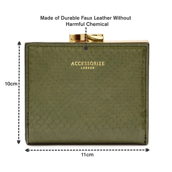 Accessorize London
Women's Faux Leather Clip
Frame Bella Wallet - olive | NWT - Picture 5 of 15